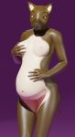  absurd_res anthro belly big_belly breasts canid canine canis domestic_dog female hi_res mammal pregnant simple_background solo 