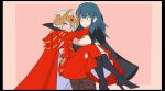  2girls arms_around_neck byleth_(fire_emblem) byleth_(fire_emblem)_(female) cape carrying edelgard_von_hresvelg fire_emblem fire_emblem:_three_houses greaves green_hair high_heels looking_at_viewer mikoyan multiple_girls princess_carry red_cape silver_hair smile tiara yuri 