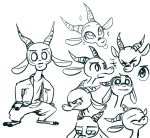  2020 ambiguous_gender antelope anthro barefoot bodily_fluids bottomwear bovid chico_(fuel) clothed clothing crying expression_sheet eyes_closed facial_markings fuel_(artist) gazelle green_and_white half-closed_eyes head_markings hoodie horn looking_at_viewer mammal markings monochrome narrowed_eyes open_mouth open_smile pants simple_background smile solo sparkles tears tongue tongue_out topwear white_background 