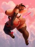  2020 absurd_res anthro arrow big_breasts big_butt bovid bow_(weapon) breasts butt caprine digital_media_(artwork) dubwool female fur hi_res holding_object holding_weapon hooves horn huge_breasts huge_butt mammal nintendo pasties patacon pok&eacute;mon pok&eacute;mon_(species) ranged_weapon solo thick_thighs video_games weapon wings wool_(fur) 