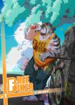 absurd_res anthro biceps bicycle biker claws clothed clothing felid hi_res kourney male mammal muscular muscular_anthro muscular_male pantherine pecs solo striped_body stripes tiger