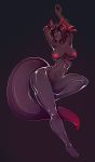 2020 4_toes 5_fingers anthro areola breasts canid canine canis digital_media_(artwork) domestic_dog eyebrows eyelashes female fingers hi_res knight_dd knightdd mammal nipples red_eyes rubber solo toes 