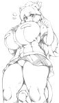  absurd_res animal_humanoid athletic athletic_female big_breasts black_and_white bottomwear breasts clothed clothing dress_shirt felid felid_humanoid female fully_clothed graphite_(artwork) hair hi_res huge_breasts humanoid inner_ear_fluff kemono_friends lion_(kemono_friends) lion_humanoid long_hair looking_at_viewer low-angle_view mammal mammal_humanoid miniskirt monochrome necktie pantherine pantherine_humanoid panties pencil_(artwork) shirt skirt solo standing surprise thick_thighs tight_clothing toka_(mauru) topwear traditional_media_(artwork) tuft underwear upskirt 