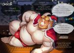 2023 anthro asgore_dreemurr barazoku beard belly biceps big_belly big_bulge big_muscles boss_monster bovid bulge caprine christmas christmas_clothing christmas_decorations christmas_headwear christmas_lights christmas_stocking christmas_tree christmas_wreath clothed clothing deltoids destruction dialogue english_text eyebrows facial_hair fireplace fur hair hat headgear headwear hi_res holiday_message holidays horn inside legwear looking_at_viewer lying male mammal manyu monster musclegut muscular muscular_anthro muscular_male navel nipples offscreen_character on_side open_mouth open_smile overweight overweight_anthro overweight_male pecs plant santa_hat seductive smile solo sound_effects stockings text topless topless_anthro topless_male tree tuft undertale undertale_(series) underwear underwear_only vein wreath