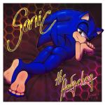  1:1 4_toes barefoot butt feet foot_focus looking_at_viewer looking_back male nowykowski7 nude solo sonic_the_hedgehog sonic_the_hedgehog_(series) toes 
