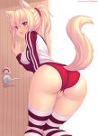  animal_ears ass buruma cameltoe erect_nipples fast-runner-2024 gym_uniform tail thighhighs tiffy 