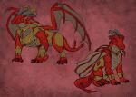 absurd_res armor concept_art dragon duo female feral gold_(metal) gold_armor hi_res male red_body red_scales rolap_(uncrom) ruby_gem ryse_(uncrom) scales secrets_of_uncrom uncrom visha yenocwolf