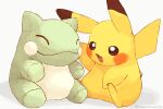  animal_ears colored_skin doll dot_nose highres misonikomiii no_humans pikachu pokemon pokemon_(creature) smile substitute_(pokemon) tail white_background yellow_skin 