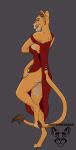 absurd_res anthro bedroom_eyes breasts clothing contritecougar disney dress felid female furgonomics hi_res lion looking_at_viewer mammal nala_(the_lion_king) narrowed_eyes on_one_leg pantherine red_clothing seductive side_boob solo standing the_lion_king tongue tongue_out