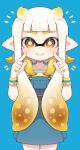 1girl blonde_hair bright_pupils commentary_request cowboy_shot gradient_hair hair_horns highres inkling inkling_girl long_hair looking_at_viewer multicolored_hair notice_lines pointy_ears sahata_saba simple_background smile solo splatoon_(series) standing star-shaped_pupils star_(symbol) symbol-shaped_pupils teeth tentacle_hair thick_eyebrows two-tone_hair white_background white_hair white_pupils yellow_eyes 