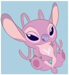 absurd_res alien angel_(lilo_and_stitch) antennae_(anatomy) anthro anus bedroom_eyes bitterestball blue_pussy disney female fur genitals half-closed_eyes hi_res lilo_and_stitch lying narrowed_eyes on_back pink_body pink_fur pussy seductive simple_background smug smug_face solo spread_legs spread_pussy spreading tail
