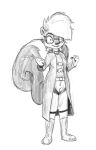  anthro belt boots bottomwear clothed clothing coat eyewear female footwear glasses hair hi_res jc_denton mammal mephitid monochrome pants sam_(skunkwerks) skunk skunkwerks topwear trenchcoat vest 