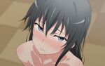  1girl absurdres black_hair blue_eyes blush collarbone commentary_request completely_nude from_above hair_between_eyes highres long_hair looking_at_viewer nude paid_reward_available shou937 solo yahari_ore_no_seishun_lovecome_wa_machigatteiru. yukinoshita_yukino 