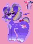 absurd_res bow_accessory cutie_mark equid equine eyewear fan_character female feral friendship_is_magic fur gastropod glasses hair hasbro heart_symbol hi_res hooves horn horse mammal mollusk my_little_pony mythological_creature mythological_equine mythology pony purple_body purple_eyes purple_fur ribbons simple_background snail sosu-the-blue-wolf sugar_wish_(beastbeans) tail text unicorn white_body white_fur