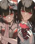  1girl bell black_choker butterfly-shaped_pupils choker dress fox_mask grin halterneck highres holding holding_mask honkai:_star_rail honkai_(series) looking_at_viewer mask misaki_(mskmmti) mole mole_under_each_eye mole_under_eye multiple_moles neck_bell o-ring official_alternate_costume pink_eyes red_dress red_nails smile solo sparkle_(honkai:_star_rail) symbol-shaped_pupils 