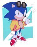  akiridk anthro biped black_eyes blue_body blue_fur cigarette classic_sonic classic_sonic_(universe) clothing eulipotyphlan eyewear footwear fur gloves hand_in_pocket handwear hedgehog holding_object jacket male mammal pockets shoes simple_background smile smoke solo sonic_the_hedgehog sonic_the_hedgehog_(series) standing sunglasses toony topwear white_background 