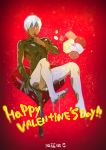  1boy chocolate chocolate_syrup dark_skin dark_skinned_male finger_licking heart katou_teppei kekkai_sensen licking male_focus nude sitting solo valentine white_chocolate zap_renfro 