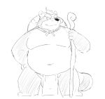  2020 anthro asian_clothing balls belly canid canine clothing east_asian_clothing flappydog fundoshi genitals japanese_clothing kemono leaf male mammal monochrome navel overweight overweight_male raccoon_dog simple_background solo tanuki underwear 