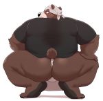 12beat13 2020 anthro asian_clothing black_nose blush bulge butt clothing east_asian_clothing fundoshi japanese_clothing kemono male mammal overweight overweight_male shirt simple_background solo topwear underwear ursid 