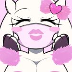 ai_assisted alternate_universe alterswap altertale anthro big_breasts blush breasts clothing digital_media_(artwork) face_mask female friisans fur gloves handwear happy hi_res looking_at_viewer mammal nude simple_background solo third-party_edit toriel toriel_(alterswap) undertale undertale_(series) white_body white_fur