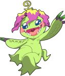  absurd_res blush blush_stickers breasts cel_shading digimon digimon_(species) elemental_creature female flora_fauna hi_res nude open_mouth open_smile palmon plant sharp_teeth simple_background smile solo teeth tongue uvula uyu white_background 