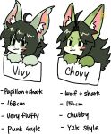 2023 anchovy_(cursedanchovy) anthro black_text canid canine canis cursedanchovy digital_media_(artwork) domestic_dog duo ear_piercing english_text female fish fur green_body green_ears green_face green_fur green_hair hair handwritten_text hi_res hybrid inner_ear_fluff mammal marine middle_part mouth_closed narrowed_eyes papillon piercing pink_inner_ear shark sibling_(lore) simple_background sister_(lore) sisters_(lore) text toy_dog tuft vivy_(cursedanchovy) white_background white_inner_ear_fluff wolf
