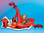 2019 anthro big_breasts breasts christmas christmas_clothing clothed clothing female footwear high_heeled_shoes high_heels holidays jilo long_neck long_tail non-mammal_breasts partially_clothed penetration plushie reptile ruby_(nutjobgto) scalie sex_toy sex_toy_insertion shoes signature simple_background snake solo strapon tail teddy_bear tongue tongue_out vaginal vaginal_penetration