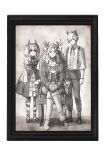  1girl 2boys \m/ arm_at_side arm_up artist_request ascot boots buttons center_frills chair check_artist coat collared_shirt commentary_request crossed_legs demon_boy demon_girl draht_(sousou_no_frieren) dress expressionless frills full_body greyscale hair_over_one_eye hair_ribbon hand_up highres horns light_smile linie_(sousou_no_frieren) looking_at_viewer lugner_(sousou_no_frieren) monochrome multiple_boys neck_ribbon official_art own_hands_clasped own_hands_together pants parted_bangs photo_(object) picture_frame ribbon sasisusesousu11 second-party_source shirt shoes simple_background sitting sousou_no_frieren standing suspenders twintails v white_background 