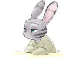  anthro blue_eyes clothed clothing disney ear_markings facial_markings head_markings jack_savage lagomorph leporid mammal markings monmokamoko rabbit simple_background solo sweater topwear white_background zootopia 