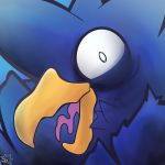  1:1 ambiguous_gender avian beak black_body black_feathers feathers feral hi_res murkrow murkrowoncrack nintendo open_beak open_mouth pok&eacute;mon pok&eacute;mon_(species) simple_background solo video_games 