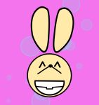 animated anthro buckteeth eyes_closed happy hi_res jason_burrow lagomorph leporid male mammal nodding nodding_head rabbit simple_background simple_coloring simple_eyes simple_nose smile solo swift_bristle teeth