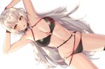  bikini breasts cat_smile cleavage clyde_s collar fate/grand_order fate_(series) gloves gray_hair jeanne_d&#039;arc_(fate) jeanne_d&#039;arc_alter long_hair orange_eyes swimsuit 