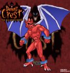 anklet bracelet capcom demon demon&#039;s_crest fangs featureless_chest featureless_crotch firebrand gargoyle gargoyle&#039;s_quest ghosts_&#039;n_goblins humanoid_pointy_ears jewelry male membrane_(anatomy) membranous_wings muscular muscular_male nude red_arremer red_body smile solo stevethedragon teeth wings 