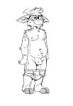 anthro belly bovid briefs caprine clothed clothing eyewear facial_hair foreskin fupa gary_(tinydeerguy) genitals glasses goat goatee hi_res hooves horn male mammal navel nerd nipples overweight overweight_anthro overweight_male partially_clothed penis pubes relaxed_expression slightly_chubby solo spots standing tighty_whities tinydeerguy underwear underwear_down underwear_only white_briefs white_clothing white_underwear