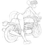  2024 anthro arched_back armor bent_over breasts butt female genitals headgear headgear_only helmet helmet_only innie_pussy lakeslug looking_back mammal motorcycle motorcycle_helmet mouse murid murine nipples pussy rodent side_boob smile solo vehicle 