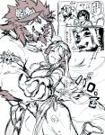  317_(artist) 317_mno anthro barong_(tas) beard comic dancing duo facial_hair felid female female_protagonist_(tas) human japanese_text lifewonders lion male mammal mane muscular muscular_male pantherine pecs protagonist_(tas) sideburns smile text tokyo_afterschool_summoners 