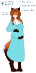  1:2 2020 4_toes 5_fingers anthro barefoot belly big_belly big_breasts biped blue_clothing blue_dress braided_hair breasts brown_hair canid canine chest_tuft clothed clothing countershade countershade_face countershading dress english_text erect_nipples eyes_closed fingers fluffy fox fur gloves hair handwear hi_res holding_belly laura_(twokinds) legwear mammal nipples number orange_body orange_fur orange_tail paws pregnant red_fox simple_background smile socks standing text toes tuft twokinds webcomic white_background wolfie-pawz 