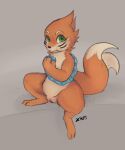 berry blush buizel eating eating_food female food fruit generation_4_pokemon genitals green_eyes hi_res looking_at_viewer nintendo plant pokemon pokemon_(species) pokemon_berry pussy sitting solo spread_legs spreading truemew