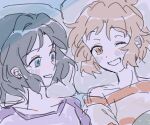  2girls bed kohinata_miku multiple_girls senki_zesshou_symphogear soup_etc tachibana_hibiki_(symphogear) yuri 