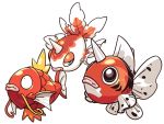  black_eyes blue_eyes fish fish_focus full_body gen_1_pokemon goldeen horn magikarp no_humans pokemon seaking sido_(slipknot) simple_background whiskers white_background 