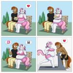  &lt;3 1:1 anthro bench blush breasts button_mash_(mlp) cleavage clothed clothing equid exercise female friendship_is_magic hi_res horn lordstormcaller male mammal my_little_pony outside overweight sweetie_belle_(mlp) treadmill unicorn weight_gain 