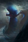  2020 2:3 ambiguous_gender articuno avian blue_body blue_feathers cloud day detailed_background digital_media_(artwork) feathered_wings feathers feral flying group hi_res human legendary_pok&eacute;mon mammal mountain nintendo outside pok&eacute;mon pok&eacute;mon_(species) shaded size_difference snow tamberella video_games wings 