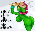  2020 big_breasts blush breasts cactuscacti clothing digital_media_(artwork) elemental_creature english_text female female_focus flora_fauna genitals hat headgear headwear maractus nintendo plant pok&eacute;mon pok&eacute;mon_(species) text video_games 