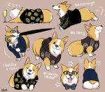  ! 2016 alternate_species canid canine canis domestic_dog eggsy_unwin english_text eyes_closed feral fur herding_dog kingsman_the_secret_service mammal multiple_poses one_eye_closed pastoral_dog pose rikuta_tp sitting solo text tongue tongue_out umbrella welsh_corgi white_body white_fur wine_glass wink yellow_body yellow_fur 