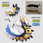  ambiguous_gender arthropod black_body black_fur blue_body blue_fur canid canine canis domestic_dog duo fak&eacute;mon feral fur grey_background hi_res mammal meme myriapod on_model paws real simple_background viiperfish white_body white_fur yellow_body yellow_fur 
