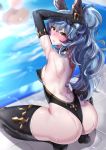  andouyu animal_ears ass erect_nipples ferry_(granblue_fantasy) granblue_fantasy swimsuits thighhighs wet 
