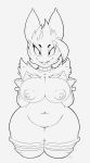  anthro big_breasts breast_squish breasts clothing curvy_figure female gengar hi_res huge_breasts huge_thighs legwear long_ears looking_at_viewer lucille_(character) monochrome navel nintendo nipples pok&eacute;mon pok&eacute;mon_(species) simple_background sleeves slightly_chubby smile solo squish stockings thick_thighs video_games voluptuous wide_hips xingscourge 