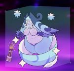  2020 absurd_res anthro belly big_belly big_breasts big_ears breasts dgenr digital_media_(artwork) featureless_breasts female final_fantasy fingers fur hi_res largebuncle mammal nude overweight rodent sciurid simple_background solo square_enix thick_thighs tongue tongue_out video_games 