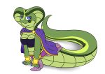  absurd_res alpha_channel anthro breasts clothed clothing digital_media_(artwork) female hi_res looking_at_viewer lynn midnightmeowth reptile scalie scar snake solo topwear 