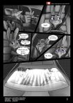  2019 black_and_white canid canine comic dialogue digital_media_(artwork) disney english_text fancomic female forecast fox fur green_eyes grey_body grey_fur judy_hopps lagomorph leporid link6432 male mammal monochrome nick_wilde purple_eyes rabbit red_fox simple_background smile text zootopia 